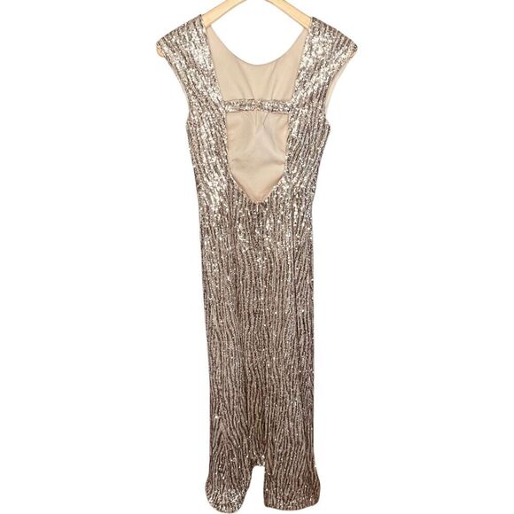 Odrella Bayan Elbise Sequin Floor Length Gown - Picture 9 of 16